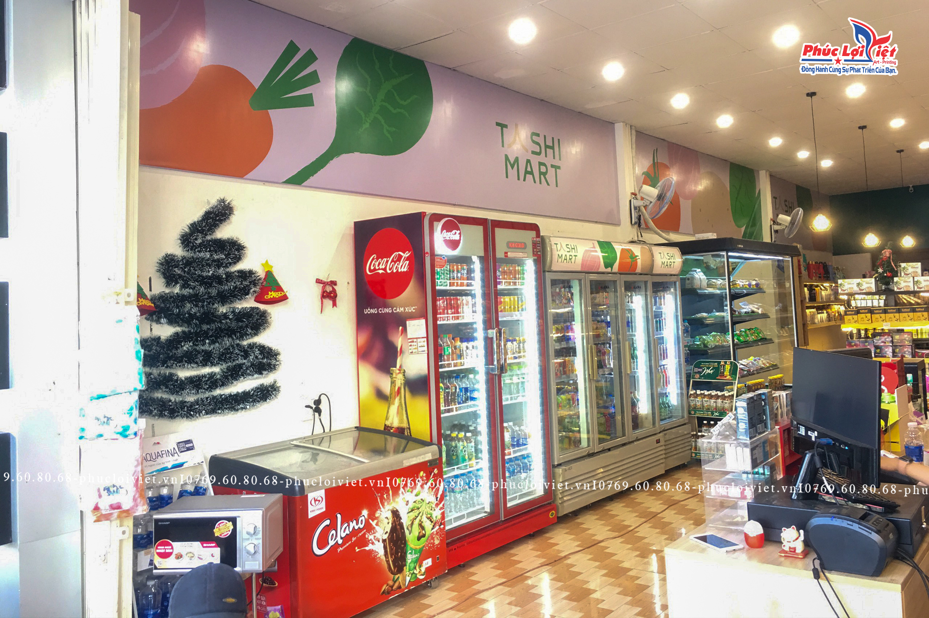 Hoàn thiện thi công nội thất siêu thị mini TASHI MART